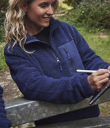 Ravine Unisex 1/4 Zip Borg Fleece | Navy thumbnail 3