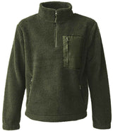 Ravine Unisex 1/4 Zip Borg Fleece | Olive Green thumbnail 2