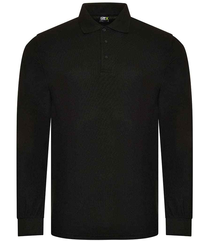 Pro RTX Pro Long Sleeve Piqué Polo Shirt | Black