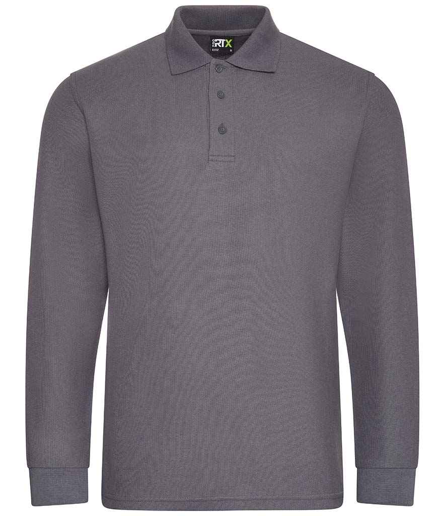 Pro RTX Pro Long Sleeve Piqué Polo Shirt | Solid Grey
