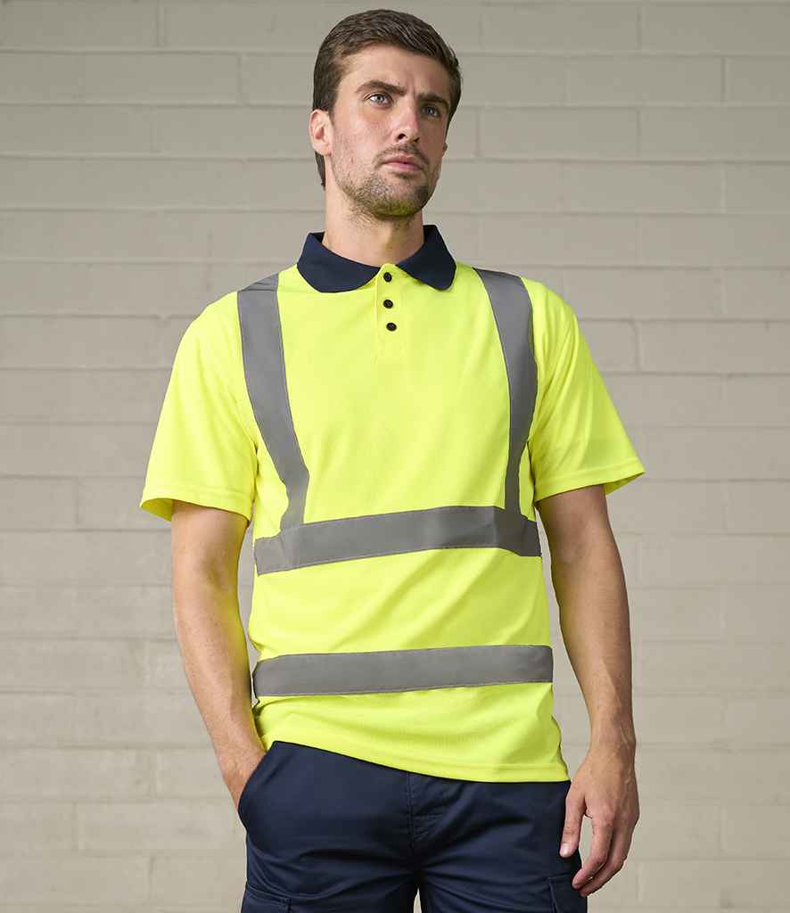 Pro RTX High Visibility Polo Shirt | Yellow/Navy