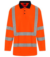 Pro RTX High Visibility Long Sleeve Polo Shirt | Orange/Navy thumbnail 1