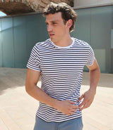 SF Clothing Unisex Striped T-Shirt | White/Oxford Navy thumbnail 2