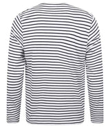 SF Clothing Unisex Long Sleeve Striped T-Shirt | White/Oxford Navy thumbnail 5