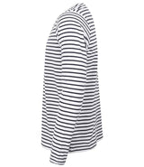 SF Clothing Unisex Long Sleeve Striped T-Shirt | White/Oxford Navy thumbnail 6