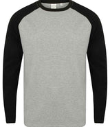 SF Clothing Long Sleeve Baseball T-Shirt | Heather Grey/Black thumbnail 1