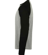 SF Clothing Long Sleeve Baseball T-Shirt | Heather Grey/Black thumbnail 3