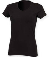 SF Clothing Ladies Feel Good Stretch V Neck T-Shirt | Black thumbnail 3