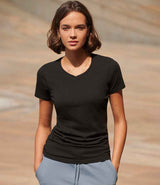 SF Clothing Ladies Feel Good Stretch V Neck T-Shirt | Black thumbnail 1