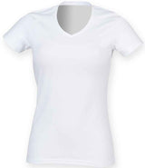SF Clothing Ladies Feel Good Stretch V Neck T-Shirt | White thumbnail 1