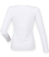 SF Clothing Ladies Feel Good Long Sleeve Stretch T-Shirt | White thumbnail 2