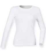 SF Clothing Ladies Feel Good Long Sleeve Stretch T-Shirt | White thumbnail 1