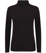 SF Clothing Ladies Feel Good Stretch Roll Neck T-Shirt | Black thumbnail 2