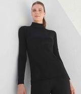 SF Clothing Ladies Feel Good Stretch Roll Neck T-Shirt | Black thumbnail 1
