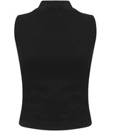 SF Clothing Ladies High Neck Crop Vest | Black thumbnail 3