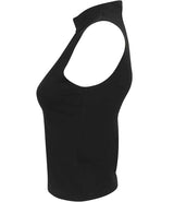 SF Clothing Ladies High Neck Crop Vest | Black thumbnail 4