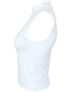 SF Clothing Ladies High Neck Crop Vest | White thumbnail 4