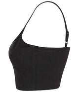 SF Clothing Ladies Sustainable Fashion Cropped Cami Vest Top | Black thumbnail 4