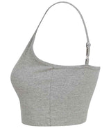 SF Clothing Ladies Sustainable Fashion Cropped Cami Vest Top | Heather Grey thumbnail 3