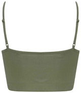 SF Clothing Ladies Sustainable Fashion Cropped Cami Vest Top | Khaki thumbnail 3