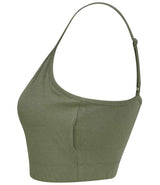 SF Clothing Ladies Sustainable Fashion Cropped Cami Vest Top | Khaki thumbnail 4