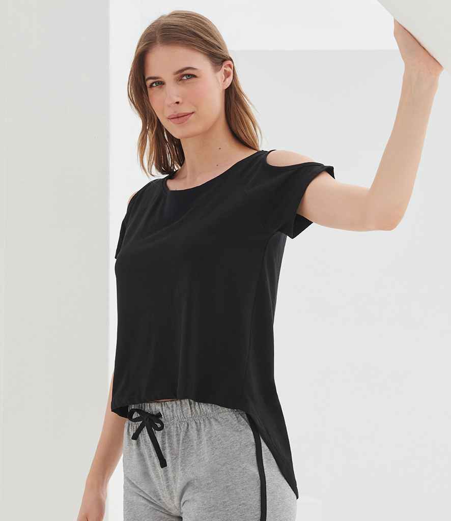 SF Clothing Ladies Drop Tail T-Shirt | Black