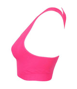 SF Clothing Ladies Workout Crop Top | Neon Pink thumbnail 3