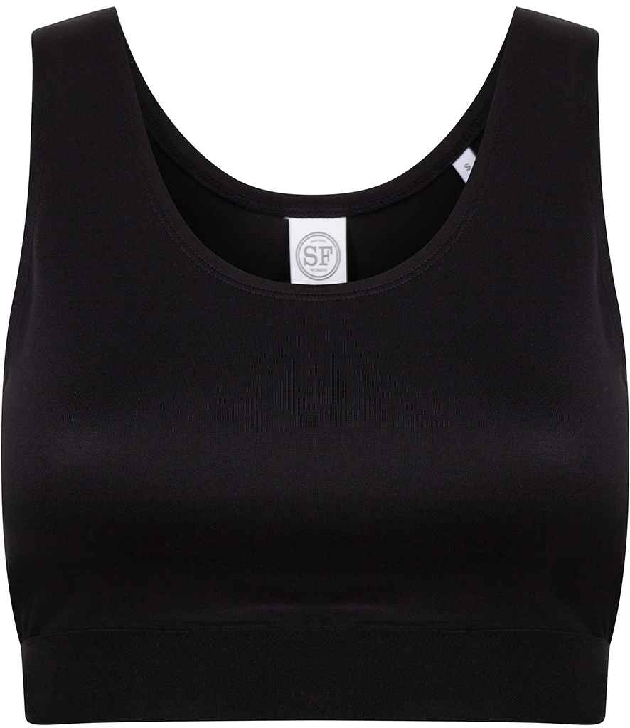 SF Clothing Ladies Fashion Crop Top | Black/Black