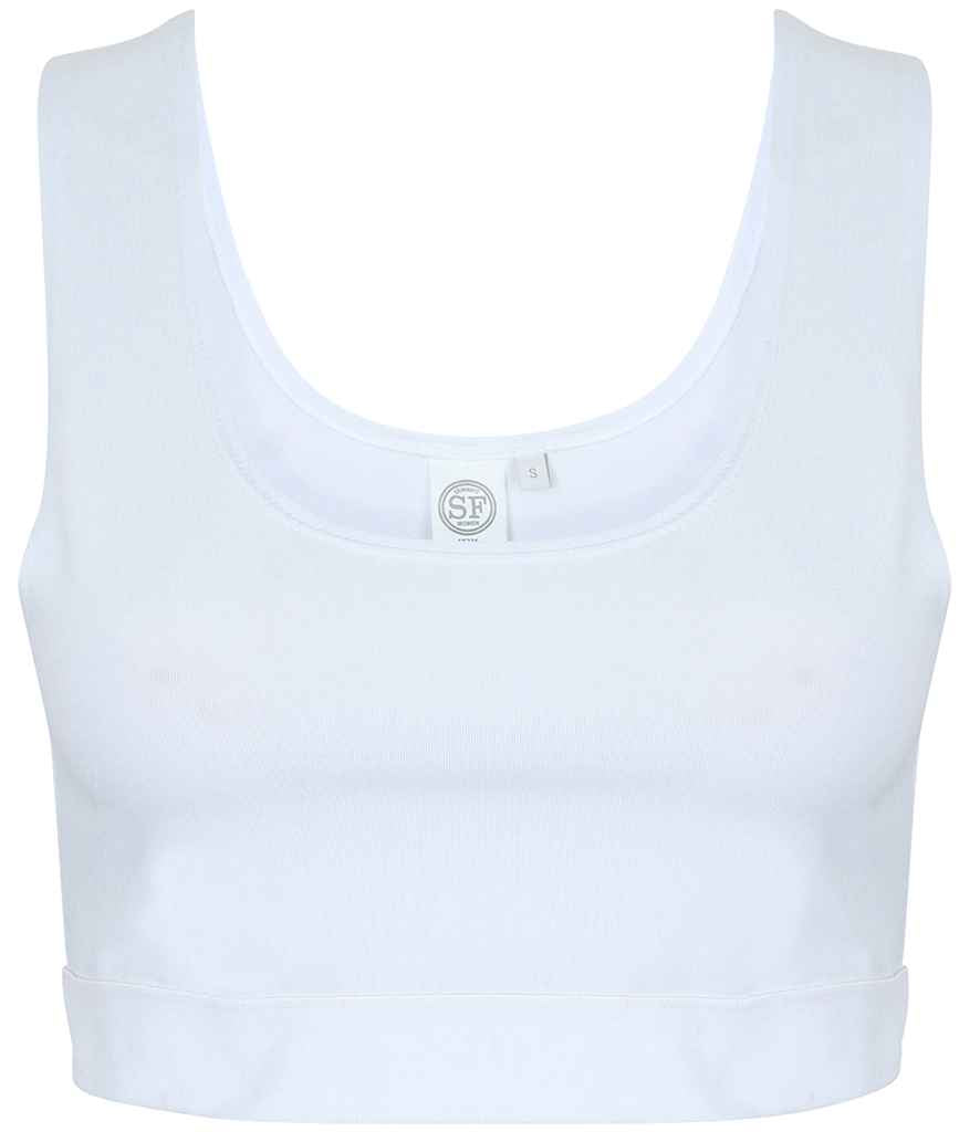 SF Clothing Ladies Fashion Crop Top | White/White