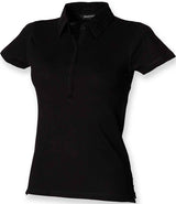 SF Clothing Ladies Stretch Piqué Polo Shirt | Black thumbnail 2