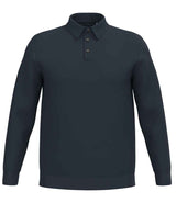 Spasso Knitted Long Sleeve Polo Shirt | Navy thumbnail 1