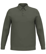 Spasso Knitted Long Sleeve Polo Shirt | Organic Khaki thumbnail 1