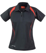 Spiro Ladies Team Spirit Polo Shirt | Black/Red thumbnail 1