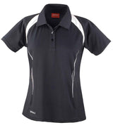 Spiro Ladies Team Spirit Polo Shirt | Black/White thumbnail 2