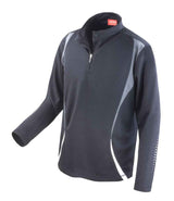 Spiro Unisex Zip Neck Trial Training Top | Black/Grey/White thumbnail 1