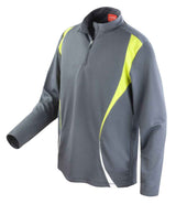 Spiro Unisex Zip Neck Trial Training Top | Grey/Lime Green/White thumbnail 2