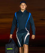 Spiro Unisex Zip Neck Trial Training Top | Navy/Royal Blue/White thumbnail 1