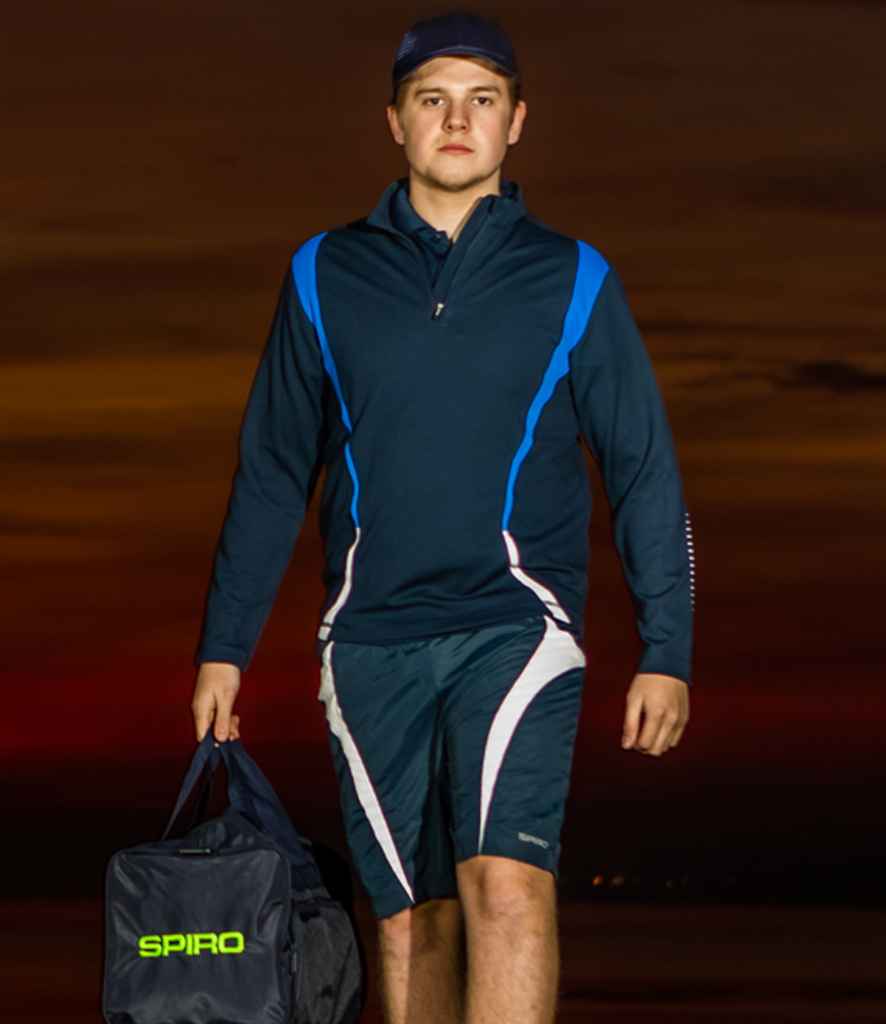 Spiro Unisex Zip Neck Trial Training Top | Navy/Royal Blue/White