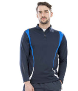 Spiro Unisex Zip Neck Trial Training Top | Navy/Royal Blue/White thumbnail 2