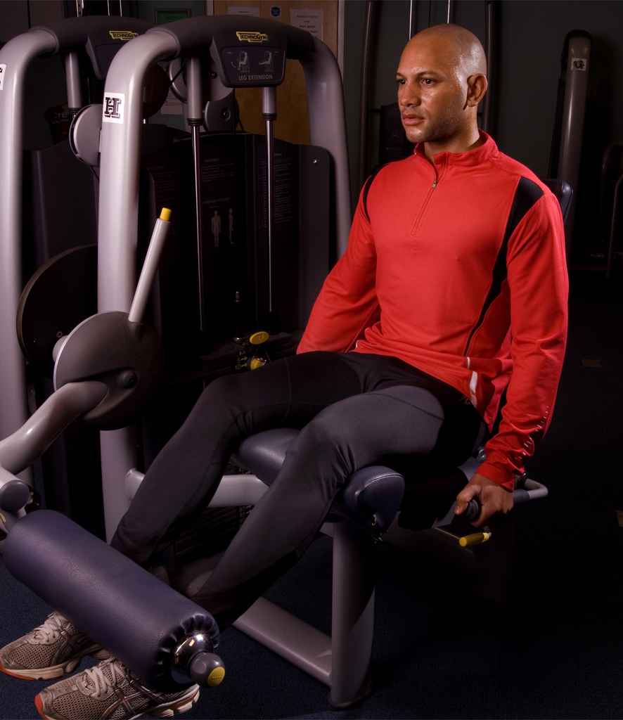 Spiro Unisex Zip Neck Trial Training Top | Red/Black/White
