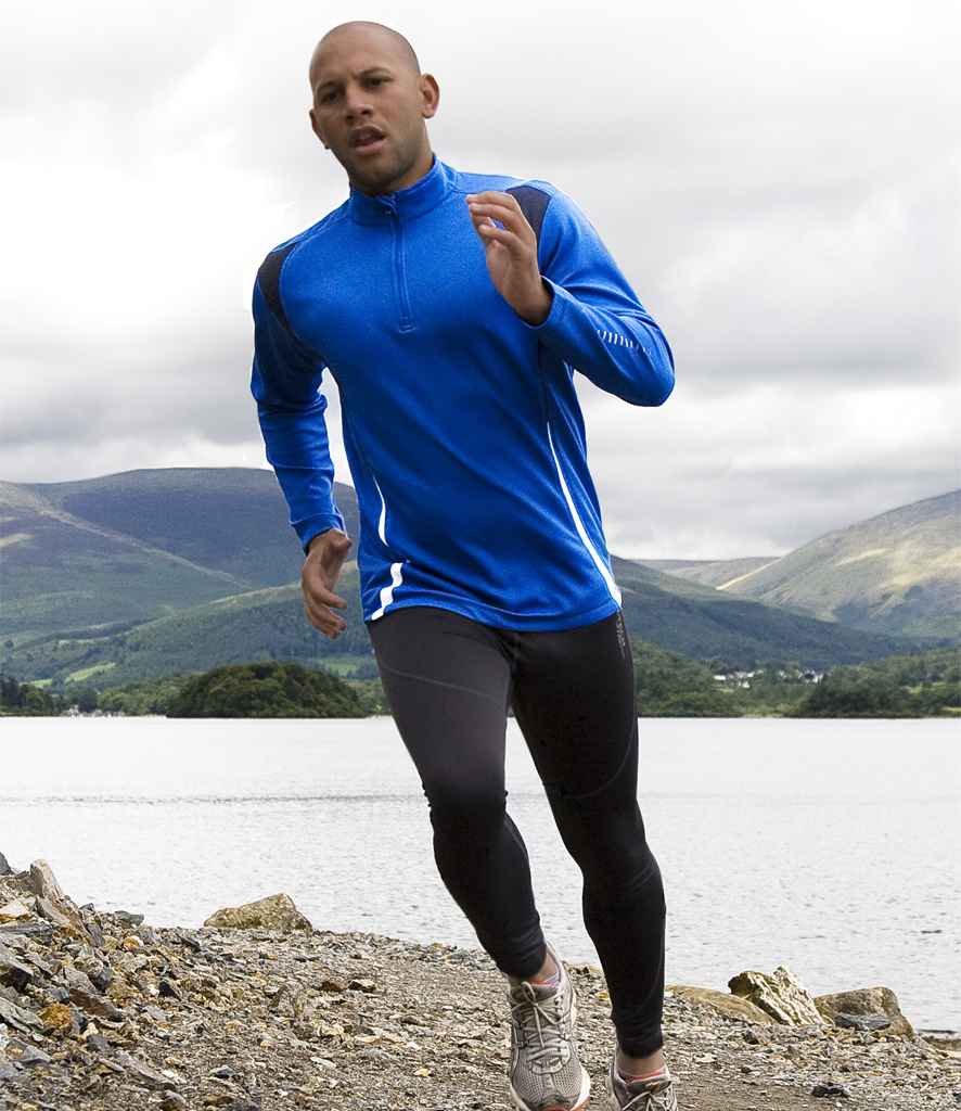 Spiro Unisex Zip Neck Trial Training Top | Royal Blue/Navy/White