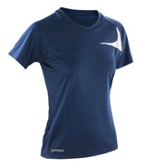 Spiro Ladies Dash Training Shirt | Navy/White thumbnail 2