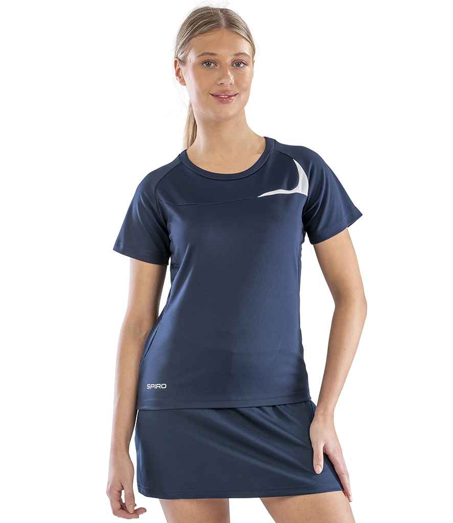 Spiro Ladies Dash Training Shirt | Navy/White