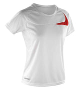 Spiro Ladies Dash Training Shirt | White/Red thumbnail 1