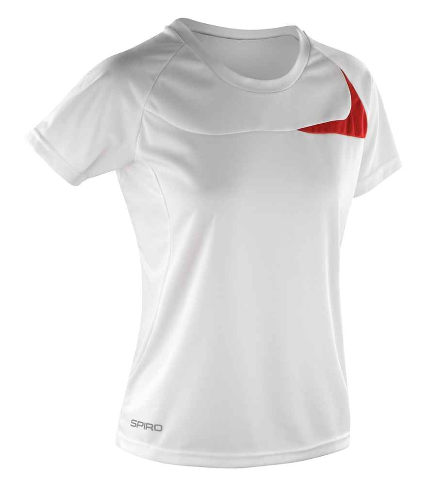 Spiro Ladies Dash Training Shirt | White/Red