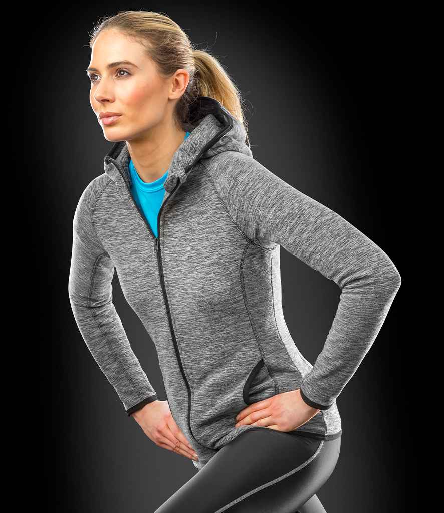 Spiro Ladies Micro Fleece Hoodie | Grey/Black