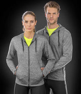 Spiro Ladies Hooded T-Shirt Jacket | Marl Grey thumbnail 2