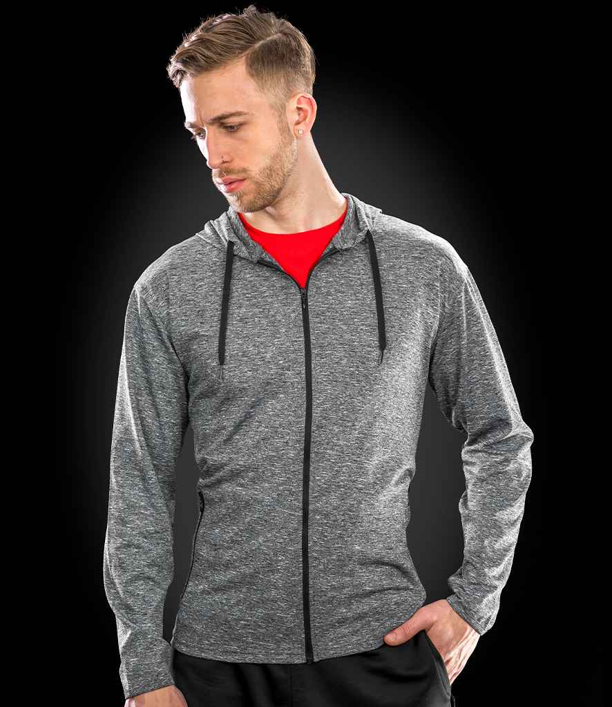 Spiro Hooded T-Shirt Jacket | Marl Grey
