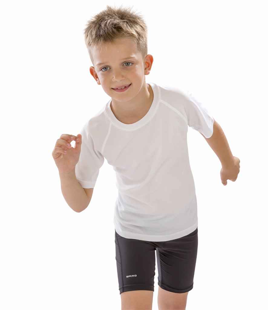 Spiro Kids Impact Performance Aircool T-Shirt | White