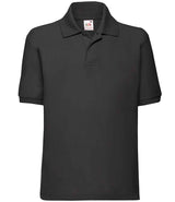 Fruit of the Loom Kids Poly/Cotton Piqué Polo Shirt | Black thumbnail 4